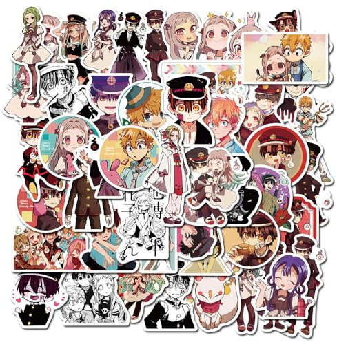 Toilet Bounds Hanako Kun Stickers, 50 Pcs Anime Figure Vinyl Waterproof DIY Sticker Decals for Party, Water Bottle Scrapbook Laptop Skateboard Computer for Teens Students