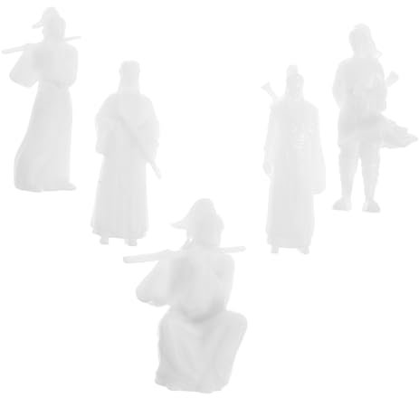 Yardenfun 5pièces Figurines Guerriers Chinois Anciens Décor Miniature pour Bonsaï Terrariums Micro Paysage Artisanat Résine