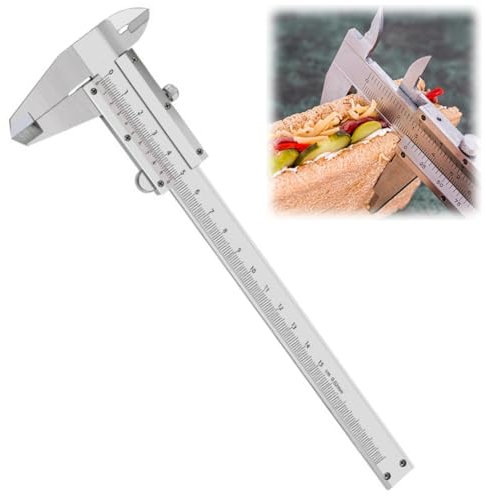 Pie de Rey de Acero Inoxidable Caliper, Calibrador con Tornillo de Bloqueo, Micrómetro de Acero Inoxidable, Calibre Analógico Vernier, Calibrador Analógico para Medición Doméstica e Industrial 0-150mm