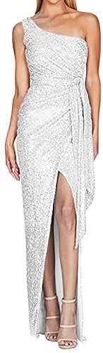 Damenkleider Zeremonie Elegantes Kleid Festliches Kleid Festlich Kleider mit Pailletten Abendkleider Kurvige Kleider mit Schlitz Karneval Glänzendes Kleid Ärmellos Tailleur Silvester Party Glitzer,