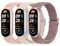 AidorMax 3 Pièces Bracelet Tressé Compatible avec Xiaomi Smart Band 9/Xiaomi Smart Band 8, Bracelet Élastique Réglable en Tissu pour Mi Band 9/Mi Band 8
