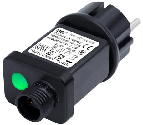 Transformateur 31V 6W pour CZJUTAI JT-EL/FC31V6W - 8 Modes, Mémoire & Minuteur 6 Heures, IP44 pour Guirlandes de Noël, Filets Lumineux, Glaçons