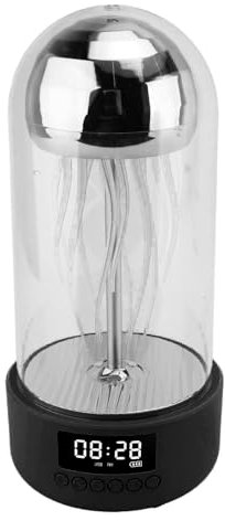 Hyuduo Jellyfish Lamp Speaker Bluetooth Speaker Lamp Multi Functional Rechargeable 7 Color Jellyfish Night Light 5.0 Technology Speaker for Bedroom (Gray)