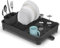 Extendable Dish Drainer Rack Expandable Dish Draining Rack with Removable Cutlery Holder Adjustable Dish Draining Board Rack with Swivel Drainage Spout Space-Saving Kitchen Drying Rack Anthracite