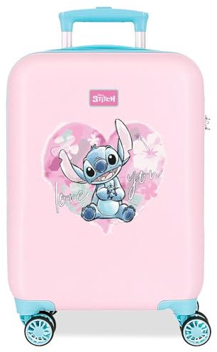 Joumma Disney Heart Stitch Pink Kabinenkoffer 33 x 50 x 20 cm, starr, 2 kg, seitliches Zahlenschloss, ABS, 2 kg, 33 l, Handgepäck