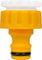 Hozelock Threaded Tap Connector with Hose End Fits 1/2 and 3/4 BSP Outdoor Taps Leak-Free Durable Adapter for Garden Hose Connection Includes Adapter for Older Tap Styles Yellow - 1 Pack