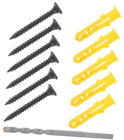 HOMOBABE 1set Ancoraggi Calcestruzzo e Viti Per Muro Per Cartongesso e Superfici Con Punta Per Trapano Inclusa Facile Installazione e Maggiore Stabilità