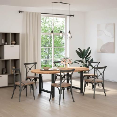 Eleganz Massivholz Esstisch aus Eiche | 200x100x74 cm | Oval | Fein geschliffen & hell lackiert | Perfekt für Wohnzimmer & Esszimmer | Langlebig & stilvoll