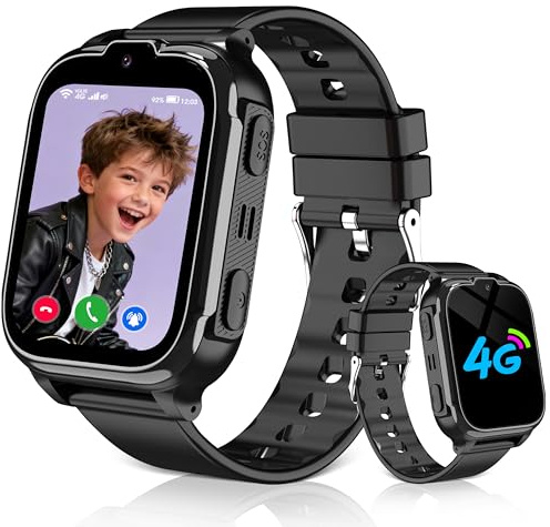 Kesasohe Smartwatch Kinder, 4G Kinder Smartwatch mit GPS und Telefon, Wasserdicht Smart Watch Kinderuhr GPS mit Anruffunktion Videoanruf SOS Chat Wecker Schulmodus Jungen Mädchen Student Geschenk