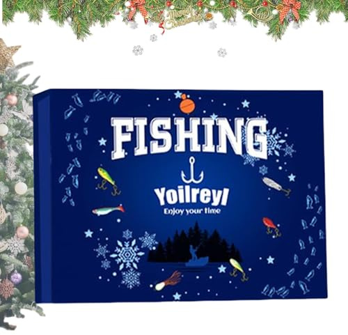 Adventskalender für die | 24 Tage Set Zählung in der Freizeit für Weihnachten | Salzwasserausrüstung & Kunstköder | Geschenk für Ehemann Vater Freund Teenager Erwachsene