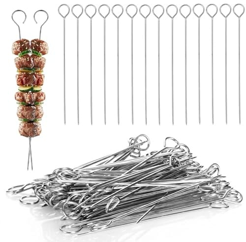 Rouladennadeln, 40 Stück im Set - Rouladennadeln Edelstahl rostfrei, Länge 15 cm, Rouladenspieße mit rundem Griff, praktischer Ersatz für Rouladenklammern