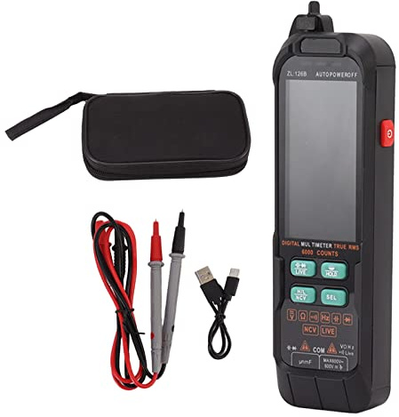 HPZIHUIT Digitaler Multimeter-Tester, großer Bildschirm mit Hintergrundbeleuchtung, tragbar, intelligent, digital, Gleichstrom, Wechselstrom, Spannungsmesser, 0-600 V