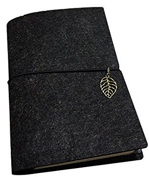 Jia Hu A6 Filz Tagebuch Tagebuch nachfüllbar Notizbuch Doodles Sketchbook schwarz