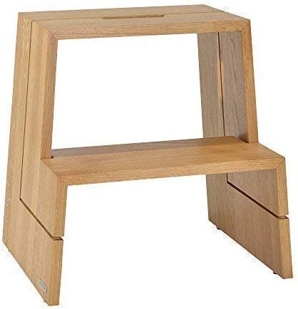 Exklusiver Tritthocker Design von NATUREHOME: Nachhaltig, Massiv und Langlebig – EIN Meisterwerk aus Eichen-Holz, geölt 46 x 38 x 46 cm mit Tragegriff