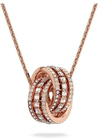 Swarovski Further Anhänger, Pavé, Verschlungener Reif, Weiß, Roségold-Legierungsschicht