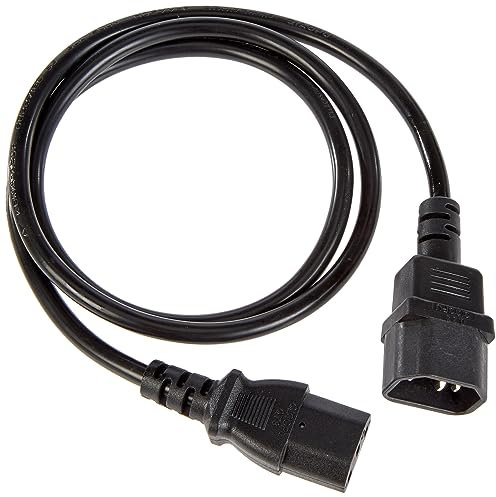 PremiumCord Fuente de Alimentación para PC 230V 1m, Cable Alargador IEC 320, Enchufe, IEC 320 C13 A C14, Cable de Alimentación, Color Negro