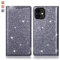OKZone Cover iPhone 11,Custodia Lucciante con Brillantini Glitters Design Flip Caso in Pelle PU Portafoglio con Interno TPU Protettiva Cover per Apple iPhone 11 (6,1 Pollici) (Argento)