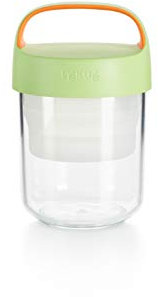 Lékué Recipiente hermético para transportar alimentos,Jar To Go Verde, 400 ml