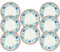 Rio Turquoise Floral Melamine/Plastic/BBQ/Outdoor Dinner Plates Set (8)