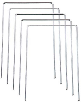 YINETTECH 50pcs Piquets d'agrafes en Acier Galvanisé en Forme de U pour Gazon Artificiel