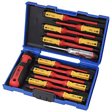 Faithfull FAISDVDES13I 13 Piece Interchangeable VDE Screwdriver Set