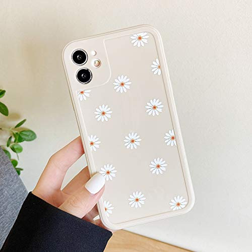 ZTOFERA TPU Back Case for iPhone 11, Daisy Pattern Glossy Soft Silicone Case, Slim Lightweight Protective Bumper Cover for iPhone 11 (6.1) - Beige