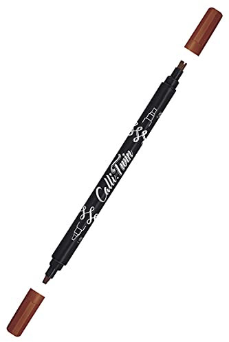 ONLINE Calli.Twin Pen mit Double-Tip, Doppelkontur- und Kalligraphie-Spitze, Handlettering Brush-Pens in verschiedenen Farben, bunte Bullet-Journal Stifte für Kalligrafie, Aquarell, Farbe: Aubergine