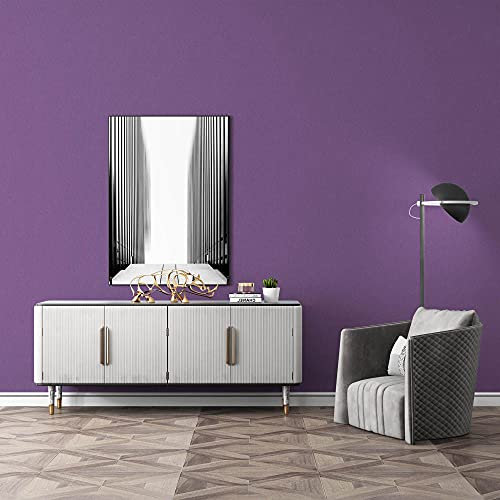 Chbrket Papier Peint Uni Rose Girly Papier Peint Intissé Pour Salon Et Chambre Violet Foncé 53X950CM