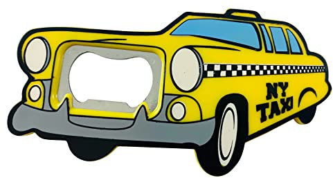 NYC Taxi Cab Bottle Opener New York City Souvenir Magnet, 5 Inch