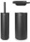 Brabantia - Mindset 3-Teiliges Toilettenzubehörset - Toilettenbürste, Rollenhalter & Rollenspender - Korrosionsbeständig - Badezimmerzubehör - Inklusive Befestigungsmaterial - Infinite Grey