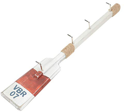 Operitacx Schlüsselhakenleiste H?lzerne Ruder Wand Ornamente Nautical Boat Canoe Paddelbügel Strand Ruder H?ngen Sammelbare Figur mit Haken für Wohnzimmer 40 Cm Rot Kleiderhakenleiste