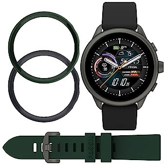 Gen 6 Wellness Edition Smartwatch mit schwarzem Silikonband, Armband und austauschbaren Hüllen