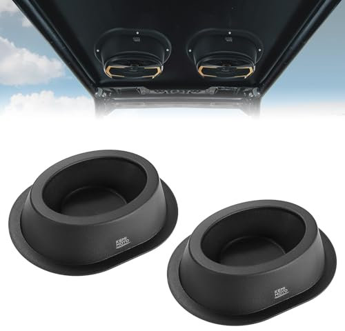 KEMIMOTO Pairs of 6x9 Speaker Pods, Universal Angled Boxes Enclosures Compatible with UTV, RV, Car, Boat, Trunk, Trailer (Black, 2pcs)