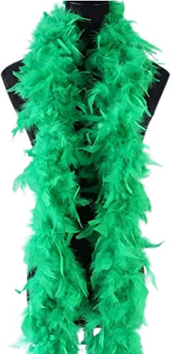 Federboa Kostümzubehör – 18 cm Federboas für Damen und Herren, Kostüm-Federboa-Zubehör für Tanzen, Hochzeit, Party, Cosplay, Halloween, Junggesellinnenabschied, Junggesellenabschied (grün, 1 Stück)