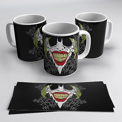newseny Taza Comic de Sonrisa Joker con logo de Badman DC - Para fans de Joker y Badman (sonrisa joker) | Cerámica 355ml