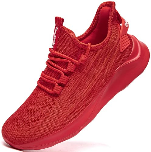 Oltyutc Damen Sneaker Sportschuhe Turnschuhe Laufschuhe Atmungsaktiv Sommerschuhe Outdoor Fitnessschuhe Outdoor Tennisschuhe Sneaker Rot EU 40