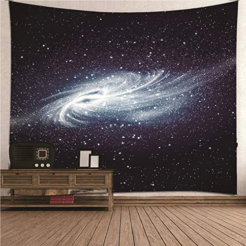 CEVAN Wandteppich Vintage Groß Multicolored Wandtuch Galaxy-Thema Sterne Und Licht Wandteppich Jugendzimmer Wanddekoration Innen Wandbehang Stoff Schwarz 150x130cm