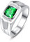 Yaresul 8 * 8mm Erstellt Männer Smaragd Ring 925 Sterling Silber Herrenring Pave CZ W/AAA Prinzessinnenschliff Herren Ehering Herren Edelstein Ring Größe 62(19.7)