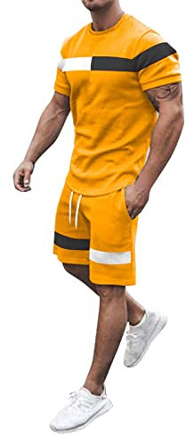 Generisch Kurze Hose Set Herren Sommer erkek eşofman takımı Herren Trainingsanzug 2 stück Baggy Hose Herren Freizeitanzug Sport Set Freizeitanzug Kurze Hosen Herren Sommer