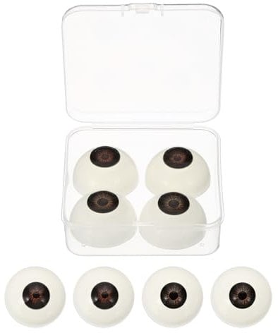 PATIKIL 32 mm Realistic Eyes Big Eyeballs, 2 Pair Acrylic Scary Half Round Fake Eyes Props for Halloween Party Horror Mask DIY Craft Decoration, Brown Brownish-Black