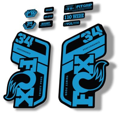 Gabel Ersatz Aufkleber kompatibel für Fox 34 2021 Performance Series Blau (matt)