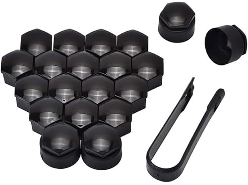 HXCVKXHI Capuchons D'écrou de Roue de Voiture pour Peugeot 3008 2016-2022, Couvercles de Boulons D'écrou de Roue avec Outil de Retrait, Maintenez l'élégance des Roues, B/Black- B/19mm