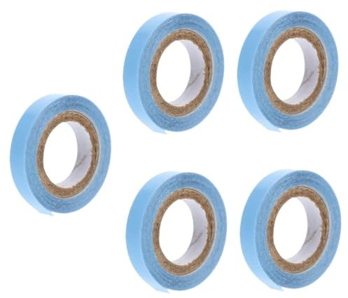 Baluue 5 Rollos Peluca peluquin postizos waterproof tape lazos para el cabello para mujeres cinta para el cabello de las mujeres cinta de encaje cinta frontal de encaje pegamento Blue
