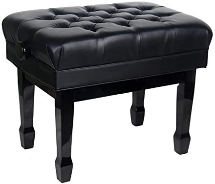 VAYEODEYU Klavierbank, Klavierhocker aus Kunstleder, luxuriöser Klavierhocker aus Leder, Klavierbank aus massivem Holz mit großer Aufbewahrungsbox, höhenverstellbar, bequem und ergonomisch
