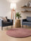 Interiyou Tappeto salotto a pelo alto Sofia - 80x80 cm Rotondo Rosa - Soffice e monocromatico - Lavabile e antiscivolo - Lungo morbido