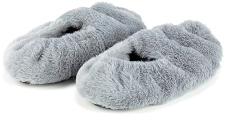 Easylife Microwave Heated Slippers for Men, Elasticated Feet Warmers Help Ease Pain, Faux Rabbit Fur Foot Warmers, Polyester Non Slip Microwave Slippers - Fully Guaranteed