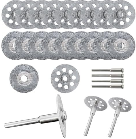DLPRK Lot de 24 mini-disques à tronçonner perforés diamant, disques à découper, disque diamant, disque coupe verre, disque pour metal, disque de meulage diamant (22 mm)