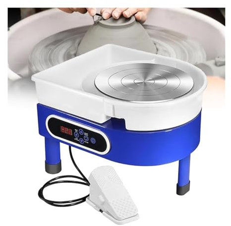 Horno de alfarero eléctrico, placa giratoria de Control de tacto y Pedal fregadero extraíble, cerámica cerámica cerámica horno de arte artes,350W-Singlecontrol