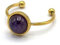 Miracles Minéraux | Bague réglable en acier inoxydable et pierre naturelle (1 Acier inox Pure | Améthyste)