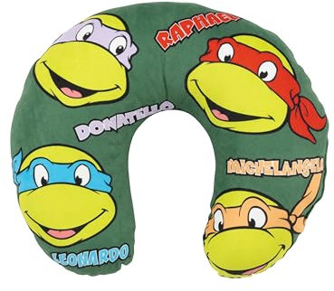 United Labels Teenage Mutant Ninja Turtles - Reise Nackenkissen bequemes Reisekissen Nackenhörnchen Auto Flugzeug Grün